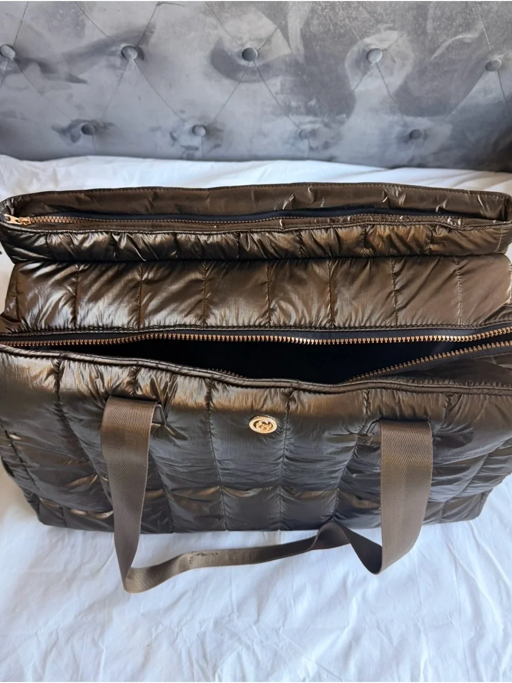 Metalic Chocolate Weekender Duffel Bag